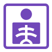 User profile/icon inside a purple rounded square (button)