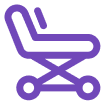 Purple stroller icon (outline)