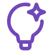 hugeicons_ai-idea - www.billient.ai - www.billient.ai Purple light bulb icon with a sparkling star, symbolizing an idea or creativity.