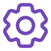 Settings icon (purple gear) for accessing preferences or options page