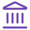 Institutional building icon (temple-like with columns)