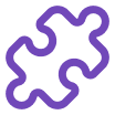 Purple puzzle piece icon.
