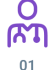 Step 01: medical professional icon with a stethoscope